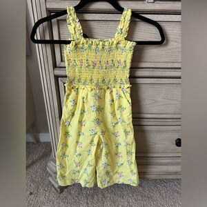 Janie and Jack Yellow Floral Smocked jumpsuit